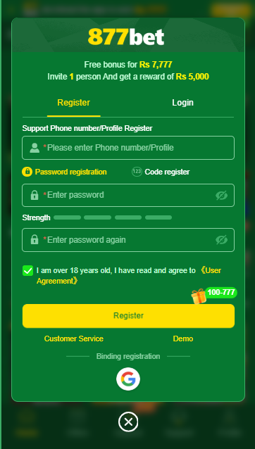 877bet game registration