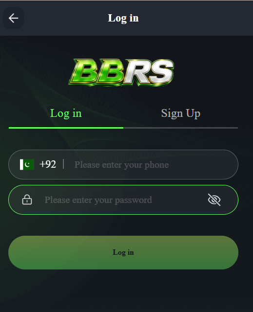 BBRS Game Login Interface